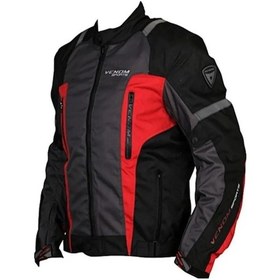 Resim Venom Air Racing Dört Mevsim Motorcu Montu Kırmızı - Siyah 