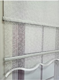 Resim Bbb Tomurcuk Desenli Çift Mekanizmalı Tül Stor Perde Ekru Mt2012 