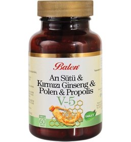 Resim Balen V5 Arı Sütü Kırmızı Ginseng Polen Propolis Tablet 1015 Mg 