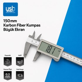 Resim YSB 150 mm Karbon Fiber Dijital Kumpas - Ultra Geniş LCD Ekran 
