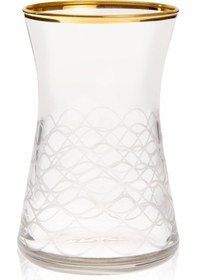 Resim Aydoğann Home Yaldızlı 6'lı Çay Bardağı - Şeffaf - 170 Ml Renkli 