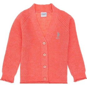 Resim U.S. Polo Assn. Kız Çocuk Nar Çiçeği V Yaka Triko Hırka 50297178-VR239 