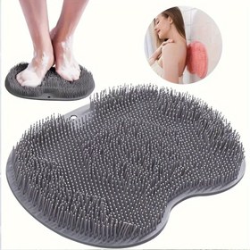 Resim 1 adet ayak yıkama ve ovma aracı Tembel ayak fırçası Ayak tabanı masaj matı Ev tipi banyo kaymaz ayak ovma pedi Vantuzlu 