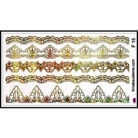 Resim Altın Desen Folyo Tırnak sticket Tırnak Dövme Nail Art F15 