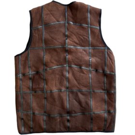 Resim Ln Leather Koyukahve Patchwork İçi Kürk-dışı Süet Deri Biye Detaylı Yelek 