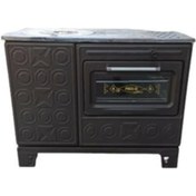 Resim Siyah Mat Emaye Kovalı Soba -Kuzine Soba Alttan Havalı 