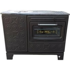 Resim Siyah Mat Emaye Kovalı Soba -Kuzine Soba Alttan Havalı 