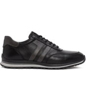 Resim Derimod Erkek Siyah Bağcıklı Deri Casual Sneaker,Kışlık Spor Ayakkabı 25WFD674918 