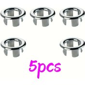 Resim Lumaworld 5 Adet Hollow Ring Lavabo Tahliye Kapağı 22-24mm Boru Deliği Siyah Beyaz Krom 