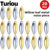 Resim 20 adet Turiou Ihlamur Yaprak Metal Gürültü Kaşık, Paslanmaz Çelik Olta Takımları, Karma Renk, Levrek, Alabalık, Kızılbalık, Kedi Balığı, İstavrit, Haring, Somon, Lipsoz, Trevally için, Tuzlu Su ve Tatlı Su Olta Avı için DIY Ihlamur Yaprak Spinner ile 