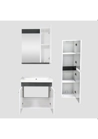 Resim Karen Banyo New Bahar 60 Cm Banyo Dolap Boy Dolap Hediyeli Beyaz 