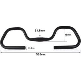 Resim Hsgl Bisiklet Alüminyum Gidon Siyah Kelebek Tur Bisikleti 31.8 Genişlik 580MM GDN402 
