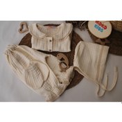 Resim Krem 4 Katlı Multi Müslin 4 Parça Hastane Çıkışı - Krem 