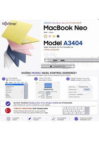 Resim Novstrap Apple Macbook Neo 13 İnç A18 Çip A3404 İle Uyumlu Kılıf Sert Parlak Koruma Kapağı Şeffaf 