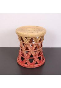 Resim Şölen 48x36 Cm Doğal Kubu Rattan Sehpa & Tabure Antik Fuşya Kırmızı 