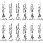 Resim 12 Parça Doğum Süsleri Çocuklar İçin Müzik Trompet Trompet Modeli Plastik Boynuz Noel Ağacı Süsleri - Yongtao 12+ 