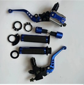 Resim Tongdashop Mavi Çeşit Universal Motosiklet 7/8" 22mm Ayarlanabilir Gidon Debriyaj Levyesi Seti Dayanıklı Şok Emici 