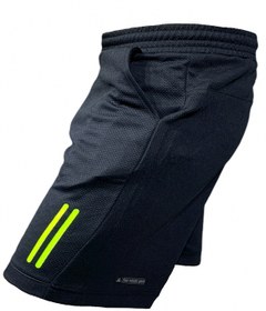Resim Fs Erkek Siyah Neon Sarı Baskılı Günlük Spor Antrenman Fitness Şortu 