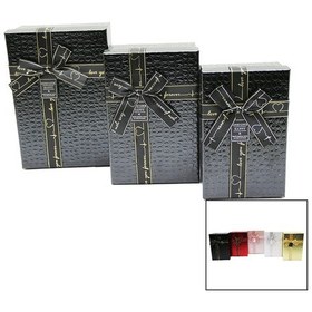 Resim 3 Lü Dikdörtgen Deri Desenli Hediye Kutusu 