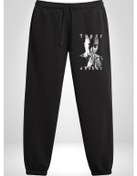 Resim Tupac Shakur Şarkıcı 3 İplik Erkek Baskılı Siyah Eşofman Altı Siyah 