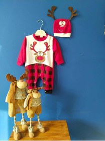 Resim Yılbaşı Temalı Bebek Unisex Bereli Tulum 