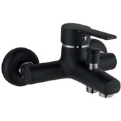 Resim On2 Armatür Siyah Banyo Bataryası Çift Girişli 40'Lık Pirinç Siyah 