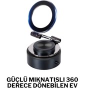 Resim Wearfitpro Güçlü Mıknatıslı 360 Derece Dönebilen Ev Araba Her Alana Uyumlu Elektrikli Vantuz Cep Telefon Tutucu 