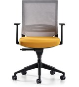 Resim Bürotime Cozy Çalışma Koltuğu - Sabit Kol - Plastik Ayak - Sarı/gri 