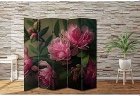 Resim Tomurcuk Çiçek Temalı Özel Tasarım Paravan Room Divider Oda Bölücü PRVN-1317-1, 220 x 180 