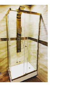 Resim SAM BANYO Volga Gold Şelaleli Duş Paneli ,Şelaleli duş Kolonu, Masajli Duş, Duş, Dikey Jakuzi 