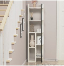 Resim Lagomood Simge Köşe Kitaplık Beyaz 