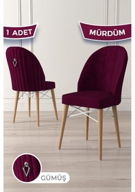 Resim Canisa Ritim Serisi 1 Adet Mürdüm Sandalye 1.sınıf Babyface Ithal Kumaş Doğal Ahşap Ayak Gümüş Halkalı Sandalye Mürdüm Ayaklar Doğal Ahşap 