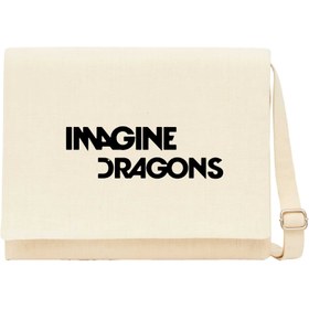 Resim Imagine Dragons Logo Siyah Kanvas Postacı Çantası - Siyah 