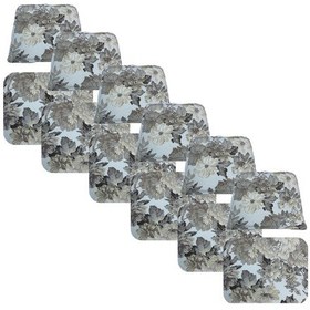 Resim Knsz minder seti 6 lı mazlum çiçek gri kumaş oturma ve sırt tel sandalyesi minderi bir arada 