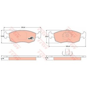 Resim Trw Gdb1443 On Fren Balatası Doblo 00 Palıo Weekend 1,2,1,6 16v,1,9d 02 / 01 