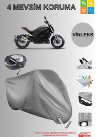 Resim AutoEN Benelli502-C VİNLEKS (PREMİUM) ARKA ÇANTA KİLİT UYUMLU MOTOR BRANDASI LÜKS KALİTE-GRİ 