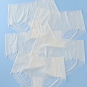 Resim 5 adet Buz İpek Lingerie Kadınlar için İz Bırakmayan İç Çamaşırı Yüksek Bel Hollow Nefes Alabilir Karın Kapatma, Kadın İç Çamaşırı 
