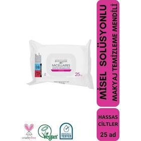Resim Byphasse Misel Sulu Makyaj Temizleme Mendili Hassas Ciltler 25'li 