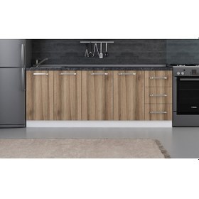 Resim Minar 210 Cm Mutfak Dolabı Beyaz Dore 210-D2-Alt Modül Beyaz 