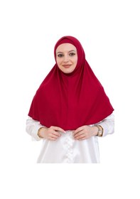 Resim Modish Group Hazır Türban & Başörtü Viskon Bone Setli Rahat Tesettür Şal İslami Giyim - Krem Kırmızı 