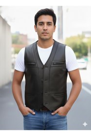 Resim Savran Deri HAKİKİ DERİ YELEK MOTORCU YELEĞİ 