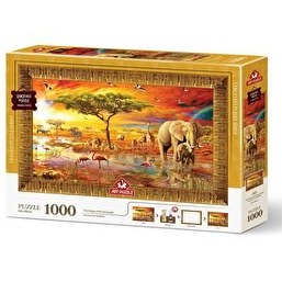 Resim Savana'nın Kralları Çerçeveli Puzzle 1000 Parça 