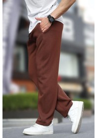 Resim Acı Kahverengi Geniş Kesim Düz Paça Eşofman Altı 6550 Acı Kahverengi 