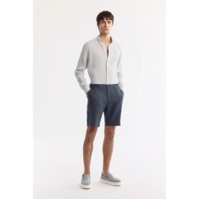 Resim AVVA Erkek Antrasit Beli Lastikli %100 Keten Relaxed Fit Şort B003732 