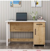 Resim Bmdekor Çalışma Masası Nest Beyaz Safir Meşe 