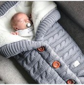 Resim Teltree Avrupa Ve Amerikan Bebek Yürüteç Uyku Tulumu - Düğmeli, Polar Astarlı, 400g, Gri, Toksik Olmayan, Dayanıklı Gri 