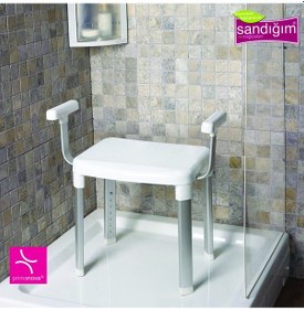 Resim Primanova Cappadocia Kollu Banyo Sandalyesi Kv-24 Beyaz 