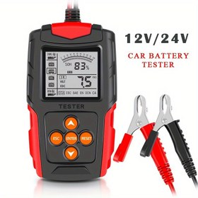 Resim 12v ve 24v Pil Test Cihazı, Pil Analizörü Test Aracı Islak/GEL/SLA/Flooded/EFB/Kurşun-Asit/AGM için Dijital Tester 