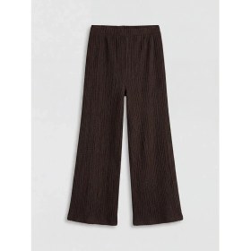 Resim LC Waikiki Lcw Kids Kahverengi Beli Lastikli Kız Çocuk Geniş Paça Pantolon 