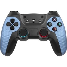 Resim Switch Pro / Pc / Android İçin Uyandırma Titreşimli Kablosuz Bluetooth Oyun Denetleyicisi Mavi 